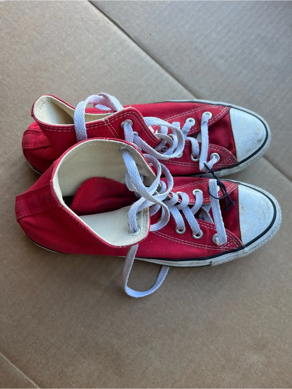 Converse Red High-Top Kids Sneakers with White Laces